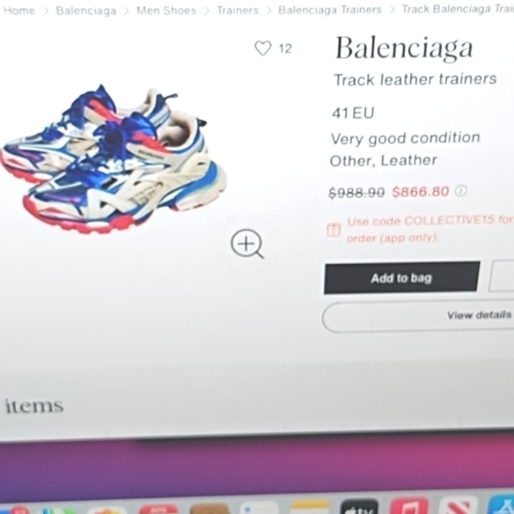 USED size 9 Balenciaga runner shoes